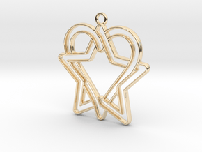 Star and heart intertwined in 14K Yellow Gold