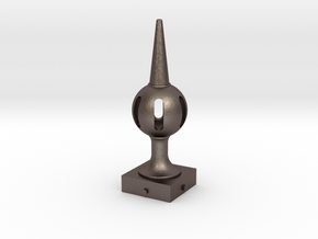 Signal Semaphore Finial (Pierced Ball) 1:19 scale in Polished Bronzed-Silver Steel