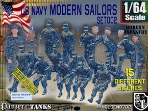 1/64 USN Modern Sailors Set002 in Tan Fine Detail Plastic