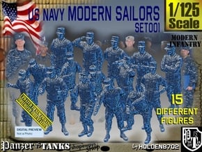 1/125 USN Modern Sailors Set001 in Tan Fine Detail Plastic