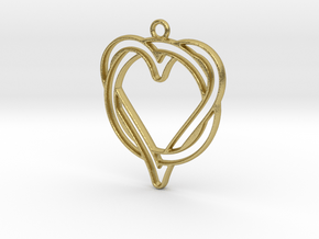 Circle and heart intertwined in Natural Brass