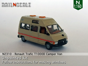 Renault Trafic T1000D Camper Van (N 1:160) in Tan Fine Detail Plastic
