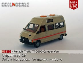 Renault Trafic T1000D Camper Van (British N 1:148) in Tan Fine Detail Plastic