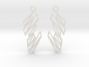 Zigzag earrings in White Premium Versatile Plastic: Small
