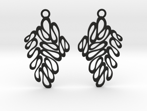 Wave earrings in Black Natural Versatile Plastic: Extra Small