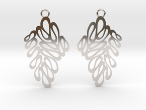 Wave earrings in Rhodium Plated Brass: Extra Small