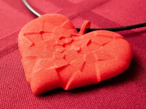 My Shattered Heart - Pendant in Red Processed Versatile Plastic