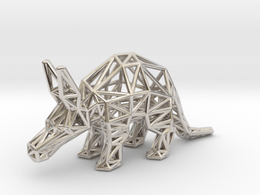Aardvark (Young) in Rhodium Plated Brass