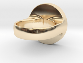 Circular Signet Ring - Ring Band in 14k Gold Plated Brass: 11 / 64