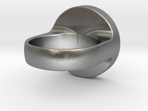 Circular Signet Ring - Ring Band in Natural Silver: 11 / 64