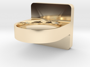 Square Signet Ring - Ring Band in 14k Gold Plated Brass: 11 / 64