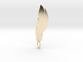 feather pendant in 14k Gold Plated Brass