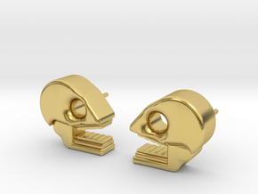 Mictlan earrings in Polished Brass