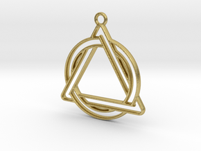 Circle and triangle intertwined in Natural Brass