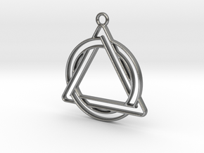 Circle and triangle intertwined in Natural Silver