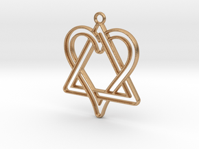 Heart and triangle intertwined in Natural Bronze