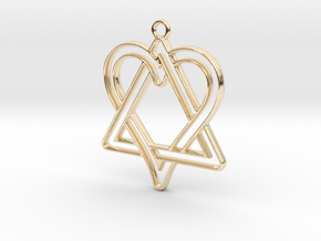 Heart and triangle intertwined in 14K Yellow Gold