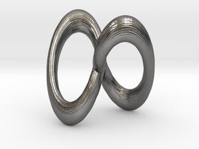 Infinity pendent in Polished Nickel Steel