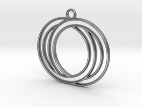 Two circles intertwined in Natural Silver
