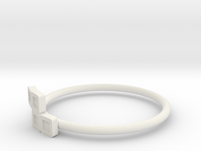 Block Puzzle Ring (Type-S2) in White Natural Versatile Plastic