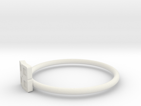 Block Puzzle Ring (Type-O) in White Natural Versatile Plastic