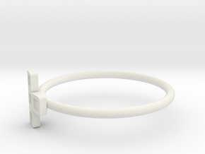 Block Puzzle Ring (Type-T2) in White Natural Versatile Plastic