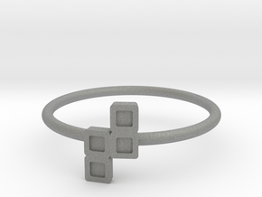 Block Puzzle Ring (Type-N) in Gray PA12