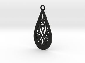Elven pendant in Black Natural Versatile Plastic: Medium