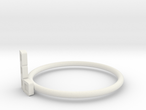 Block Puzzle Ring (Type-L3) in White Natural Versatile Plastic