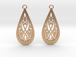 Elven earrings in Natural Bronze: Small