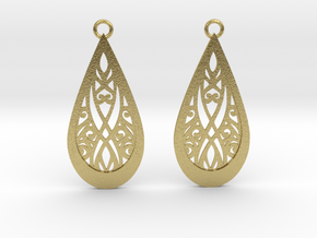 Elven earrings in Natural Brass: Small