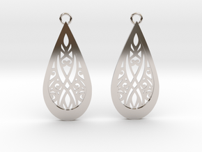 Elven earrings in Rhodium Plated Brass: Small