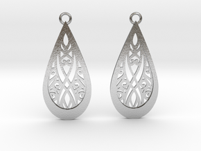 Elven earrings in Natural Silver: Small