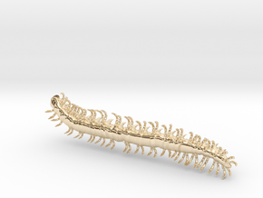 dargon millipede worm in 14k Gold Plated Brass: Extra Small