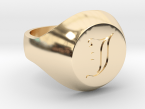 Initial Ring "J" in 14k Gold Plated Brass