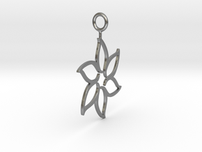 flower pendant in Natural Silver