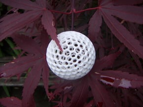 Dual Geodesic Icosahedron 11 in White Natural Versatile Plastic