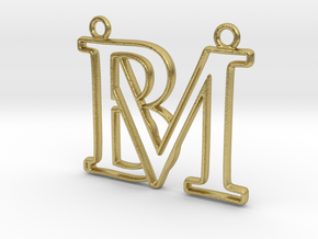 Monogram with initials B&M in Natural Brass