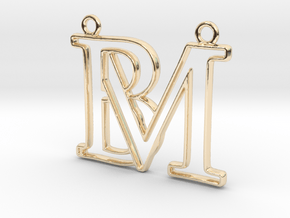 Monogram with initials B&M in 14k Gold Plated Brass