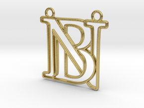 Monogram with initials B&N in Natural Brass