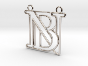 Monogram with initials B&N in Rhodium Plated Brass