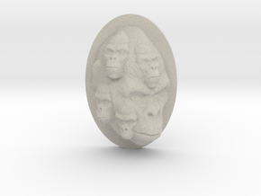 Gorilla Multi-Faced Caricature (006) in Natural Sandstone