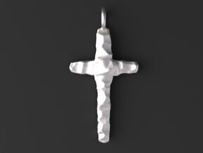 Hammered Cross Pendant - Christian Jewelry in Polished Silver