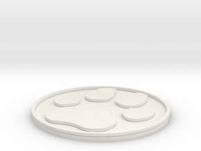 Paw Print Coaster in White Natural Versatile Plastic