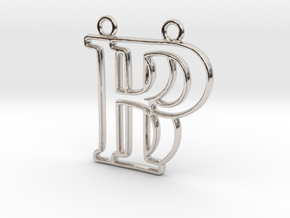 Monogram with initials B&P in Rhodium Plated Brass