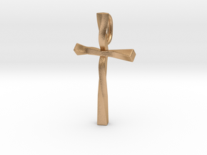 Twist Cross Pendant - Christian Jewelry in Natural Bronze
