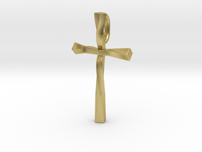 Twist Cross Pendant - Christian Jewelry in Natural Brass