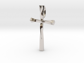 Twist Cross Pendant - Christian Jewelry in Rhodium Plated Brass