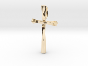 Twist Cross Pendant - Christian Jewelry in 14K Yellow Gold