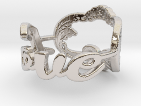 Love Ring in Rhodium Plated Brass: 3.5 / 45.25
